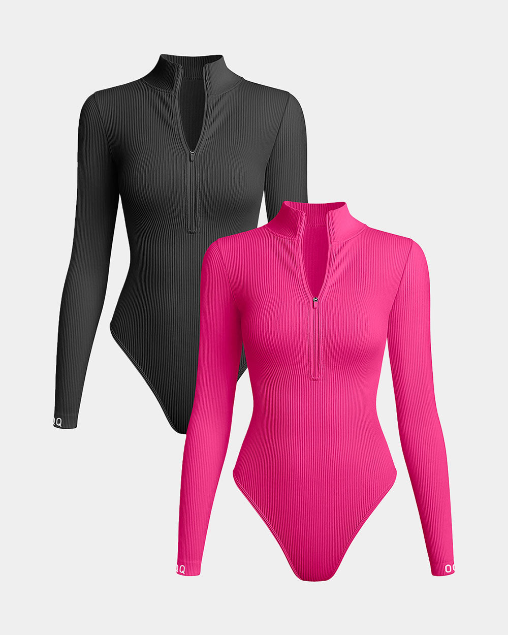 Zip Front Long Sleeve  Bodysuits