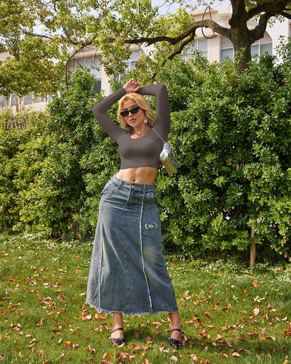 Round Neck  Crop Tops