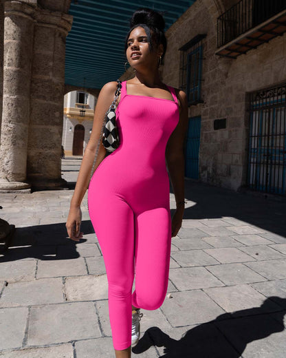 Women Jumpsuits Square Neck Sleeveless