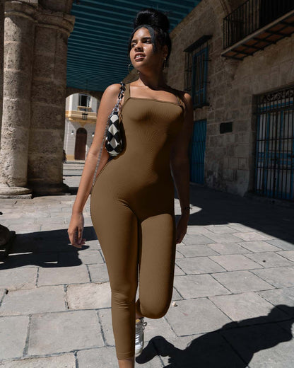Women Jumpsuits Square Neck Sleeveless