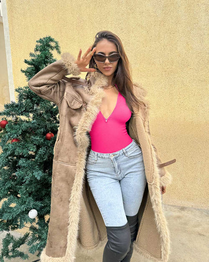 Zip Front Long Sleeve  Bodysuits