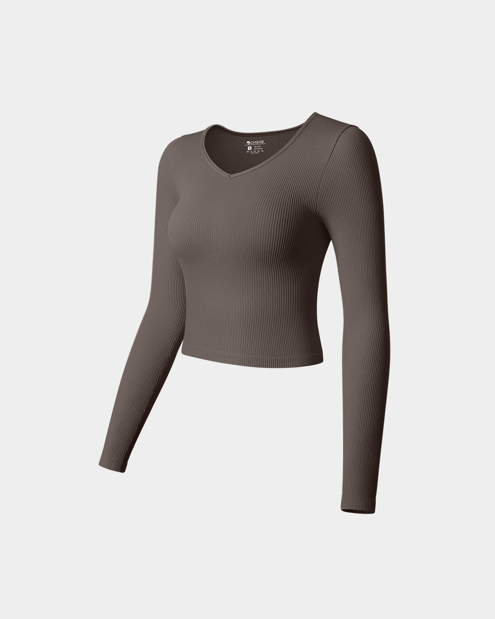 V Neck Long Sleeve Crop Tops