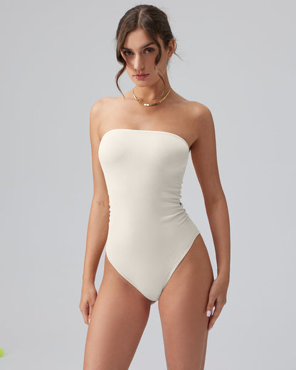 Strapless Ruched Stretch Bodysuits
