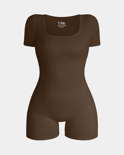 Square Neck Exercise Rompers