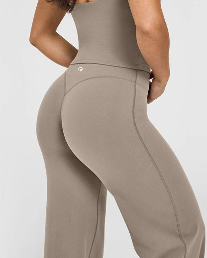 High Waist Stretch Casual Soft Straight Leg Bottoms