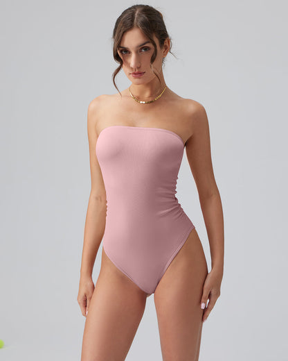 Strapless Ruched Stretch Bodysuits