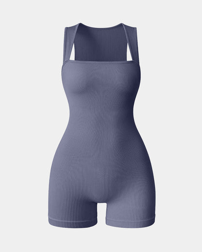 Square Neck Exercise Rompers