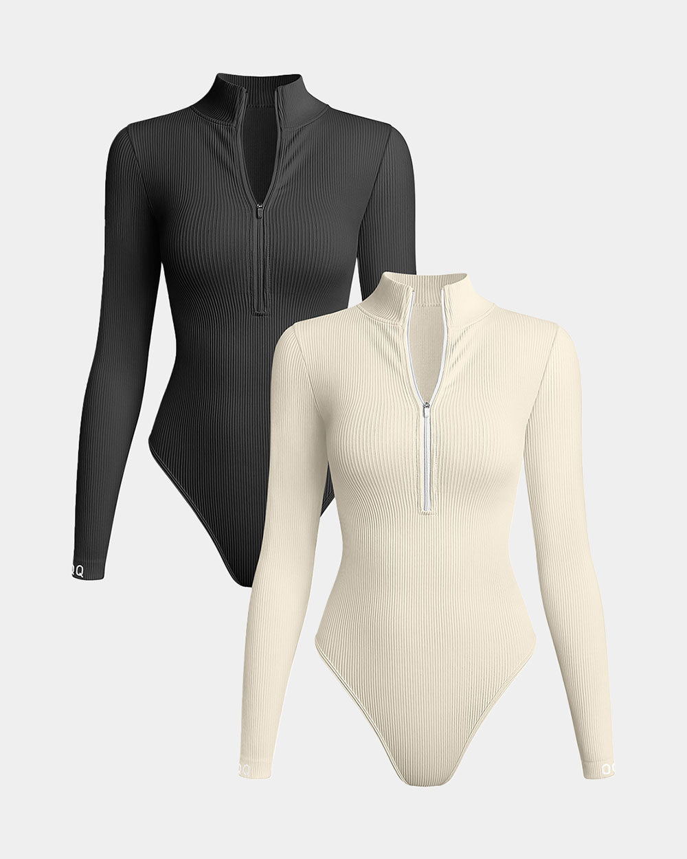 Zip Front Long Sleeve  Bodysuits