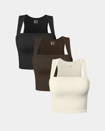 Sleeveless Square Neck Tops