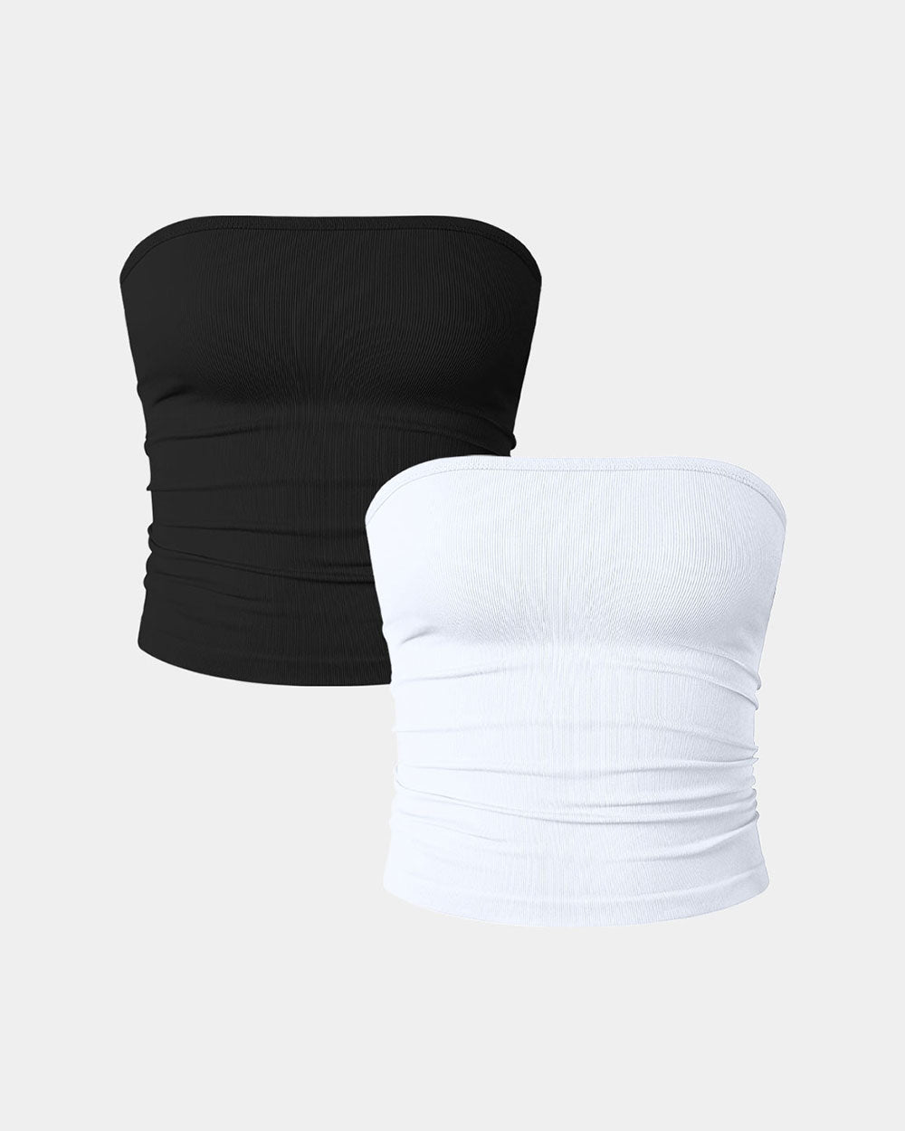 Tube Tops Strapless Sleeveless Classic-Fit Shirts  Crop Tops