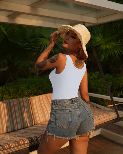 Round Neck Tank Tops Bodysuits