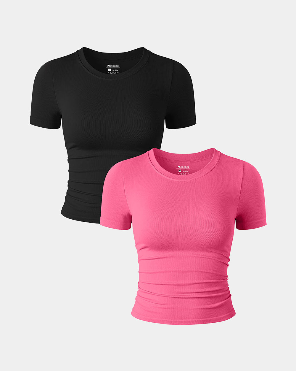 Short Sleeve Neck Ruched  Fitted Crop Tops