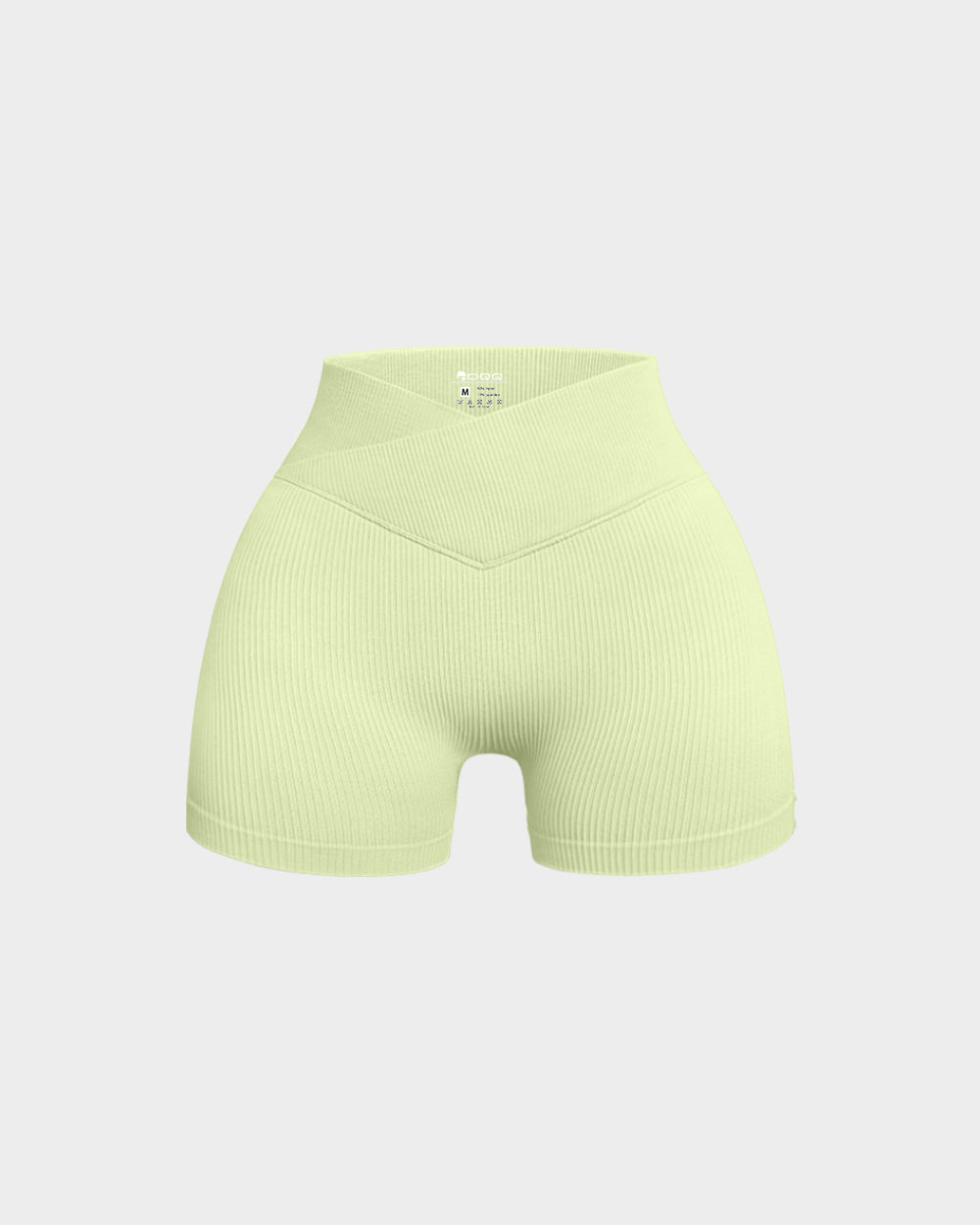 Ribbed Seamless High Waist Cross Over Athletic Shorts