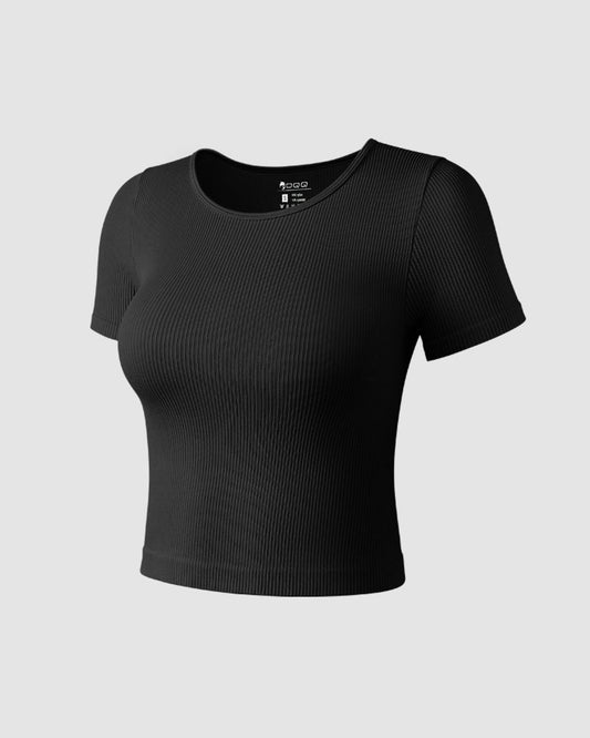 Short Sleeve Crew NeckTee Crop Tops