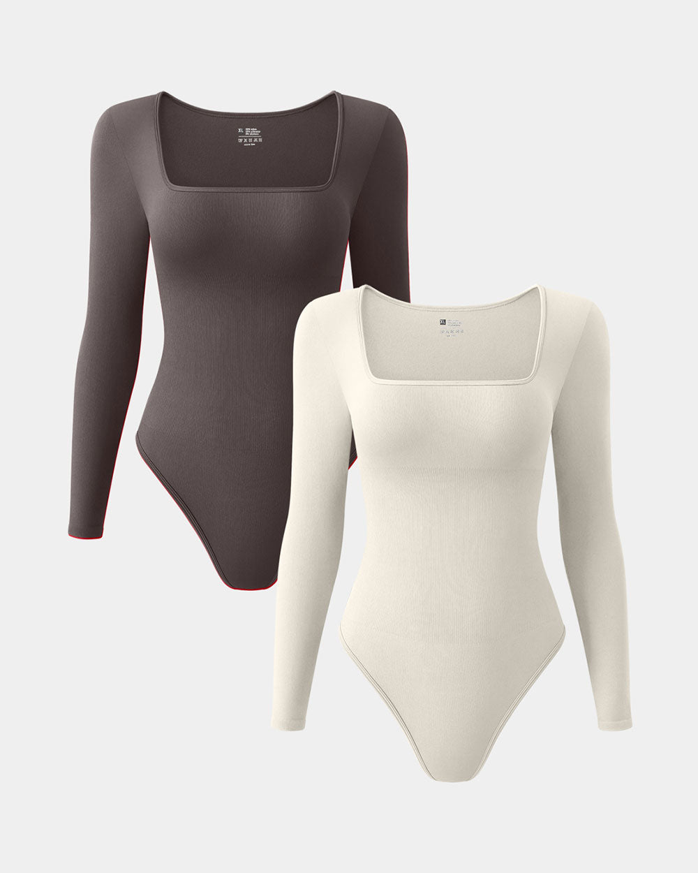 Square Neck Long Sleeve Bodysuits