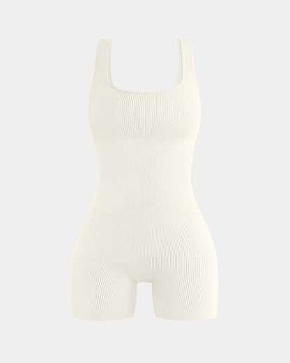 Square Neck Sleeveless Romper