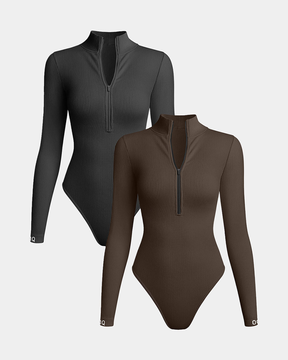 Zip Front Long Sleeve  Bodysuits
