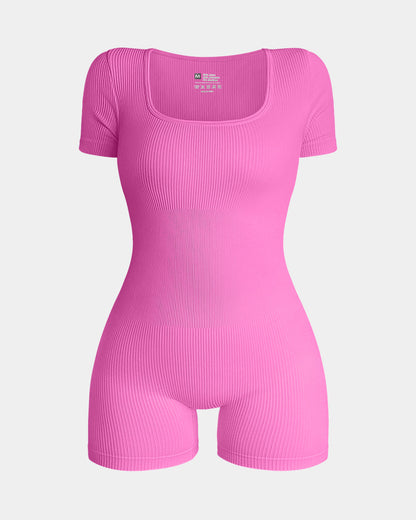 Square Neck Exercise Rompers