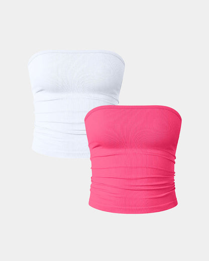 Tube Tops Strapless Sleeveless Classic-Fit Shirts  Crop Tops