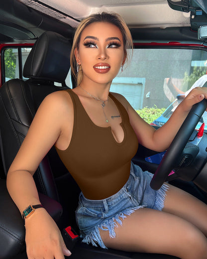 Ribbed  Sleeveless  Bodysuits