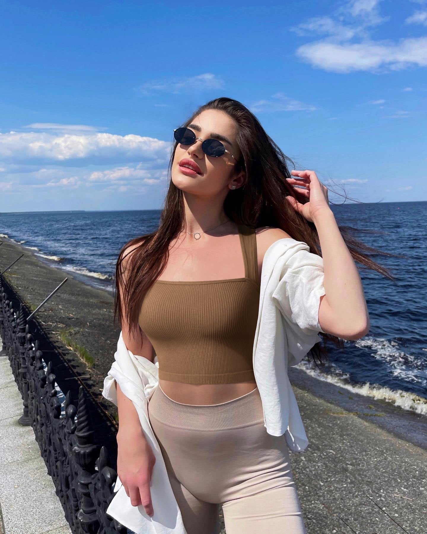 Sleeveless Square Neck Tops