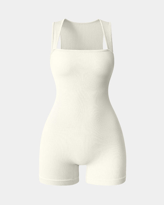 Square Neck Exercise Rompers