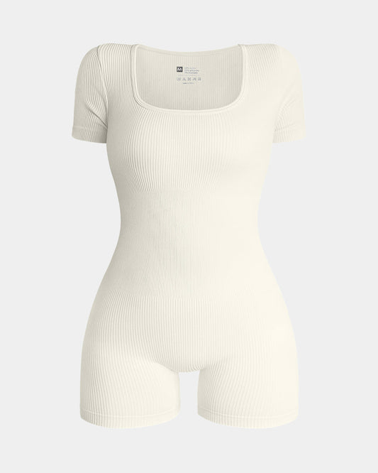 Square Neck Exercise Rompers