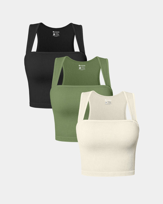 Sleeveless Square Neck Tops