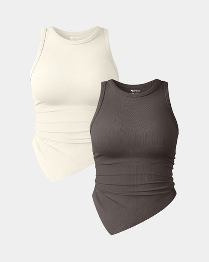 Ruched Sleeveless Tee Shirts