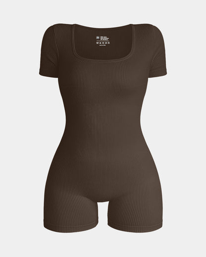Square Neck Exercise Rompers