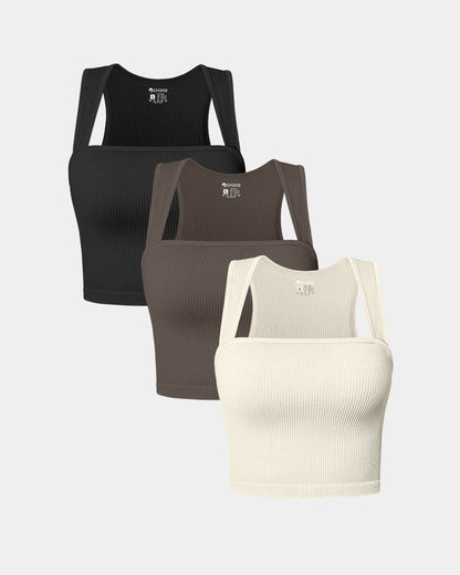 Sleeveless Square Neck Tops