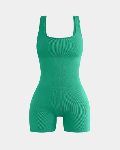 Square Neck Sleeveless Romper