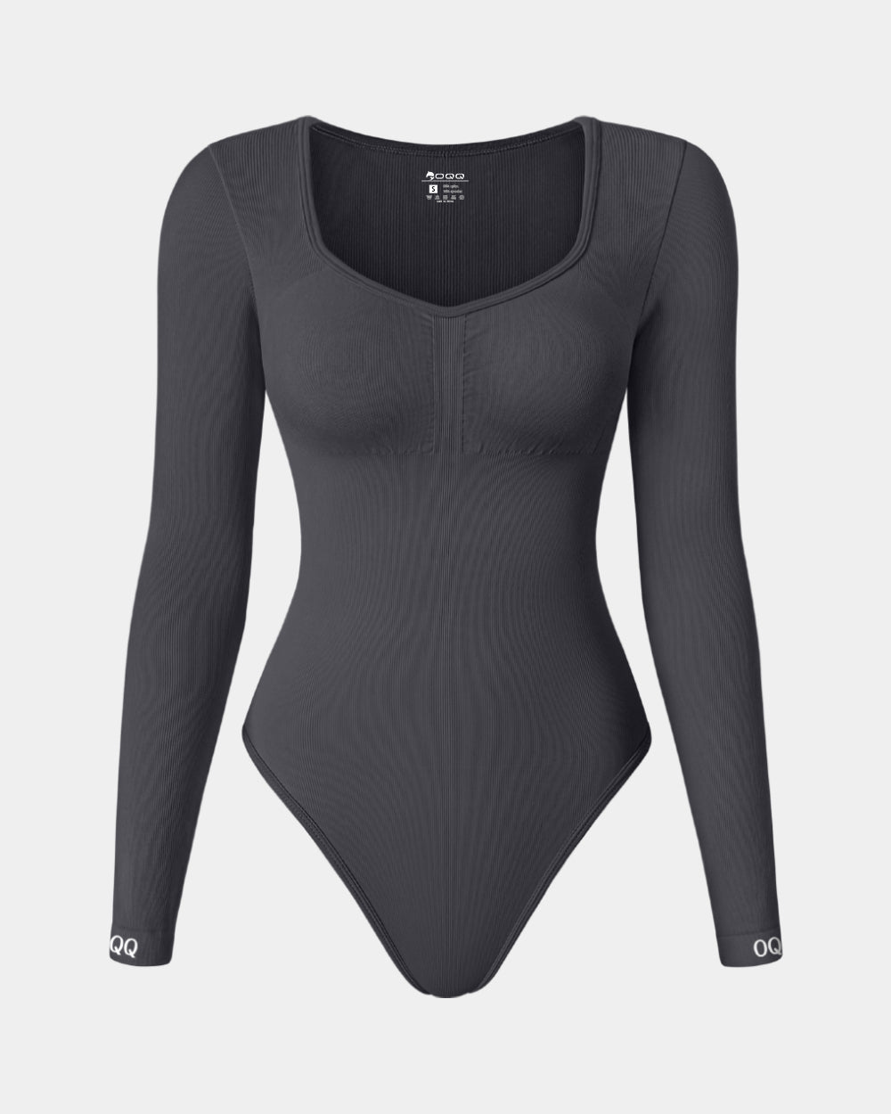 Sexy Ribbed Long Sleeve Tummy Control Tops Bodysuits