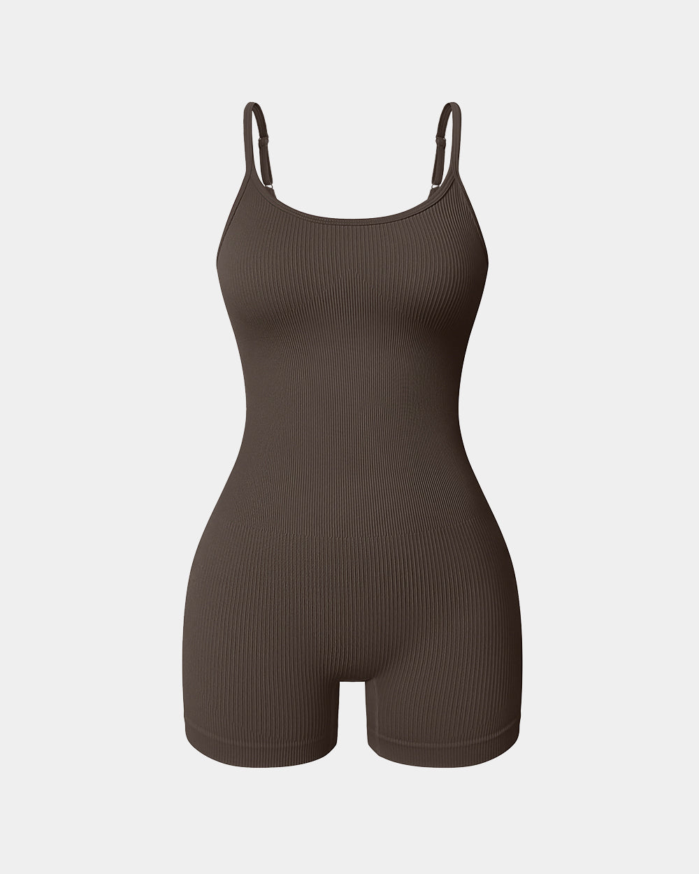Ribbed Spaghetti Strap Exercise Romper