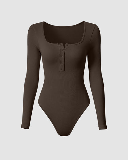Long Sleeve Square Neck Bodysuits