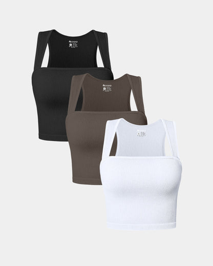Sleeveless Square Neck Tops