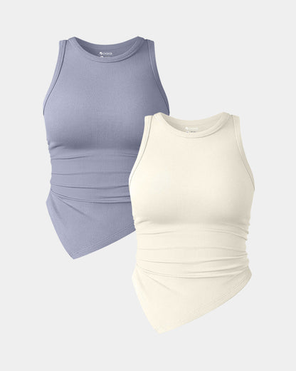 Ruched Sleeveless Tee Shirts