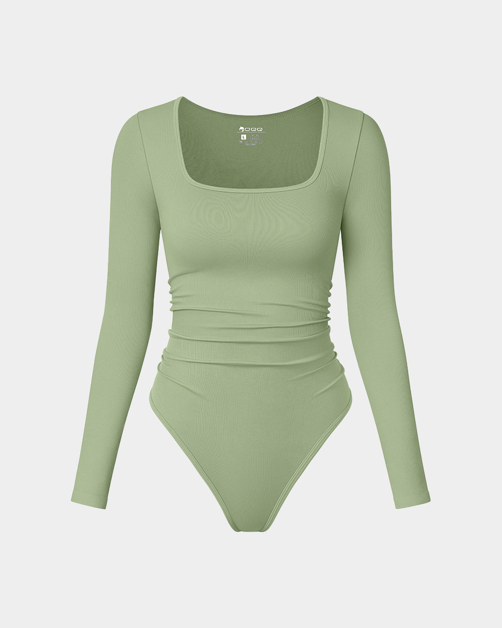 uched Long Sleeve Square Neck Stretch Bodysuits