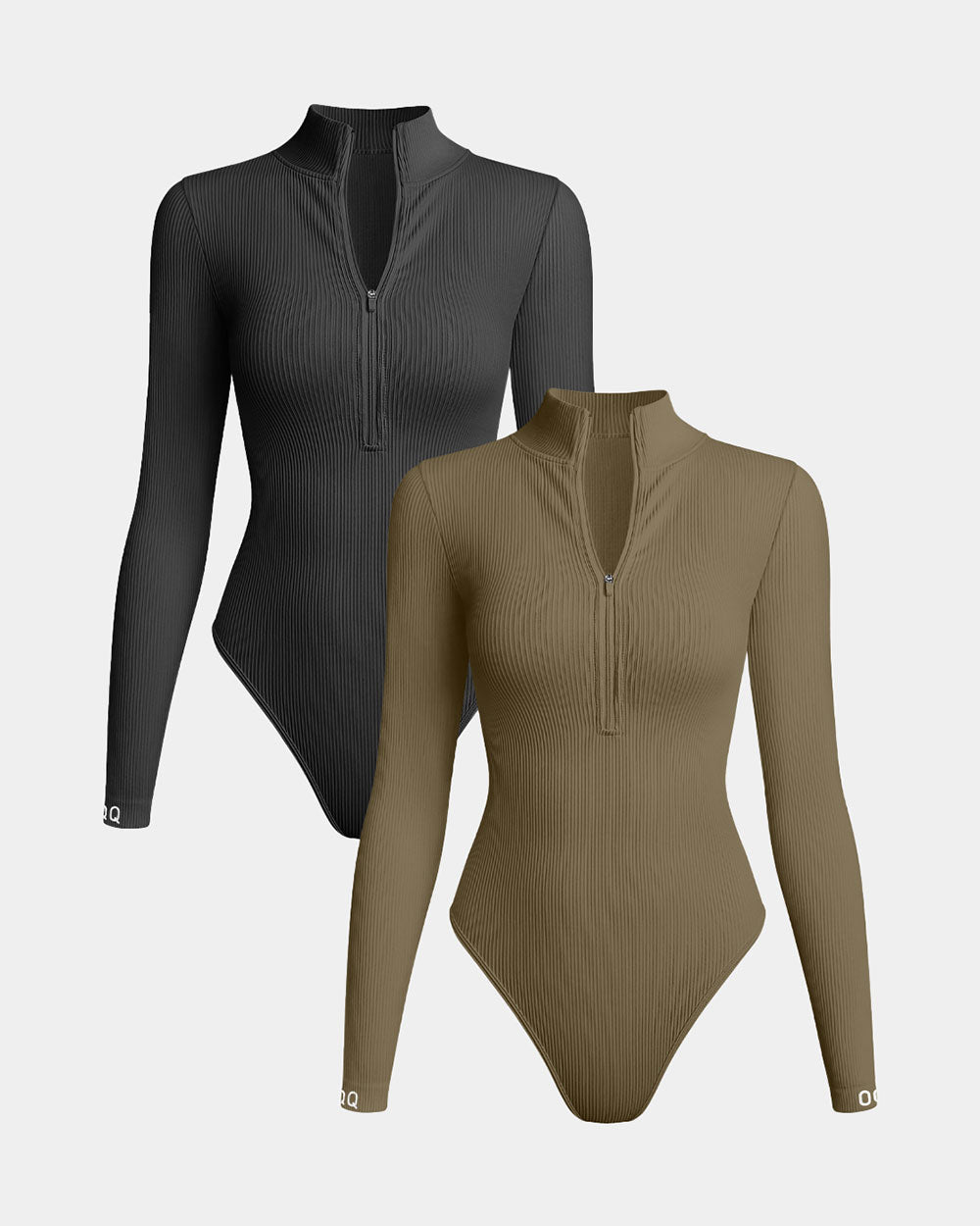 Zip Front Long Sleeve  Bodysuits