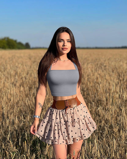 Sleeveless Square Neck Tops