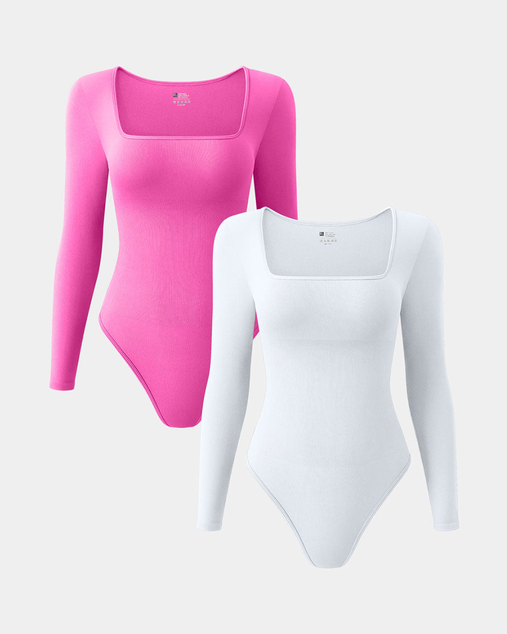 Square Neck Long Sleeve Bodysuits