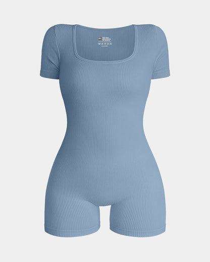 Square Neck Exercise Rompers