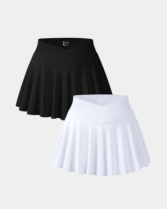 Skirts 2 in 1  Cross Over Flared Casual Skirts