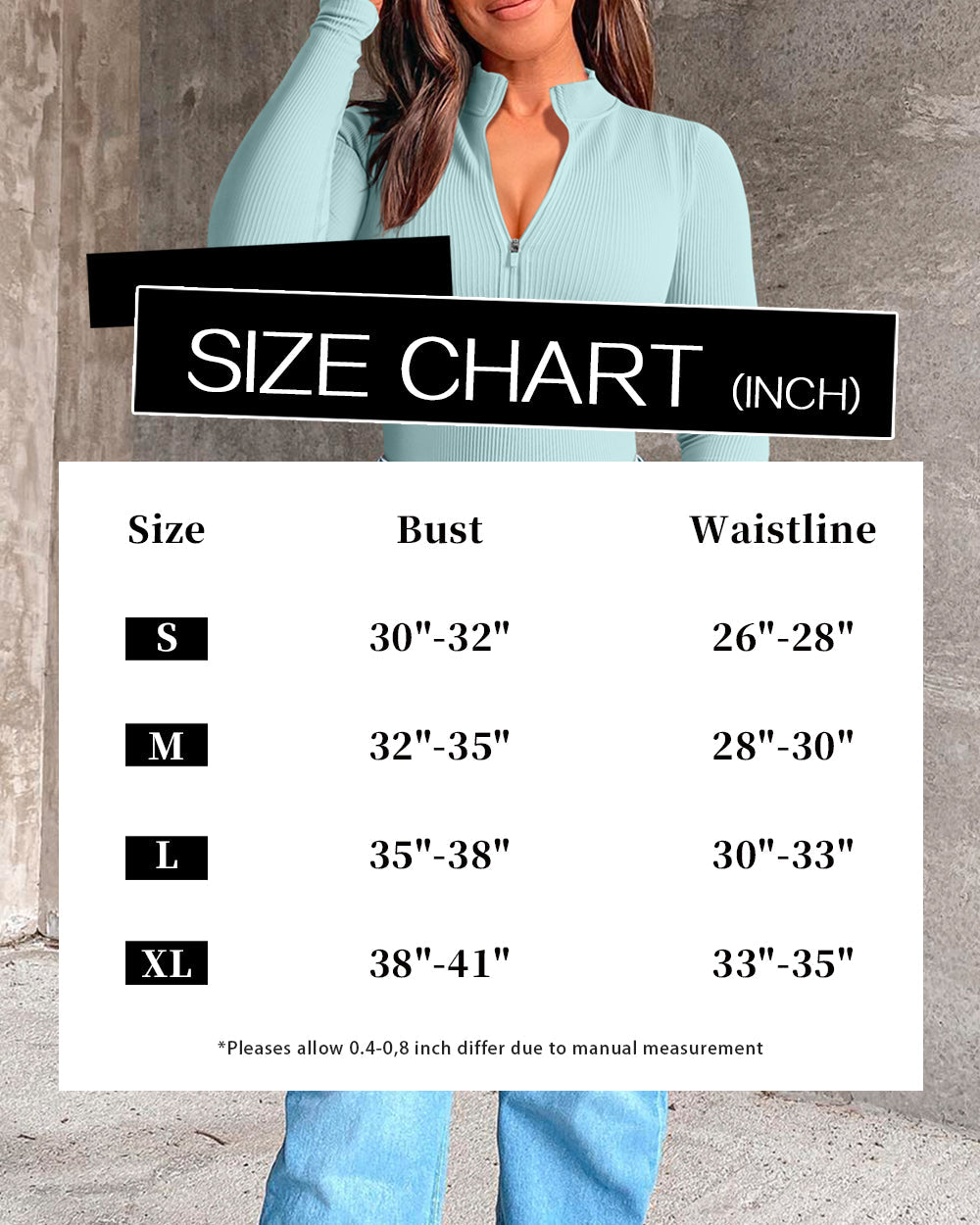Zip Front Long Sleeve  Bodysuits