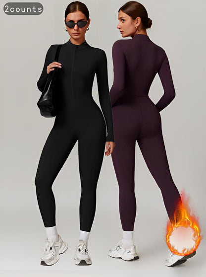 Solira Thermal Jumpsuit – Long Sleeve Zip-Up One-Piece