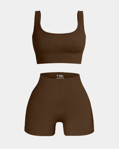 High Waist Leggings with Sports Bra Exercise Set