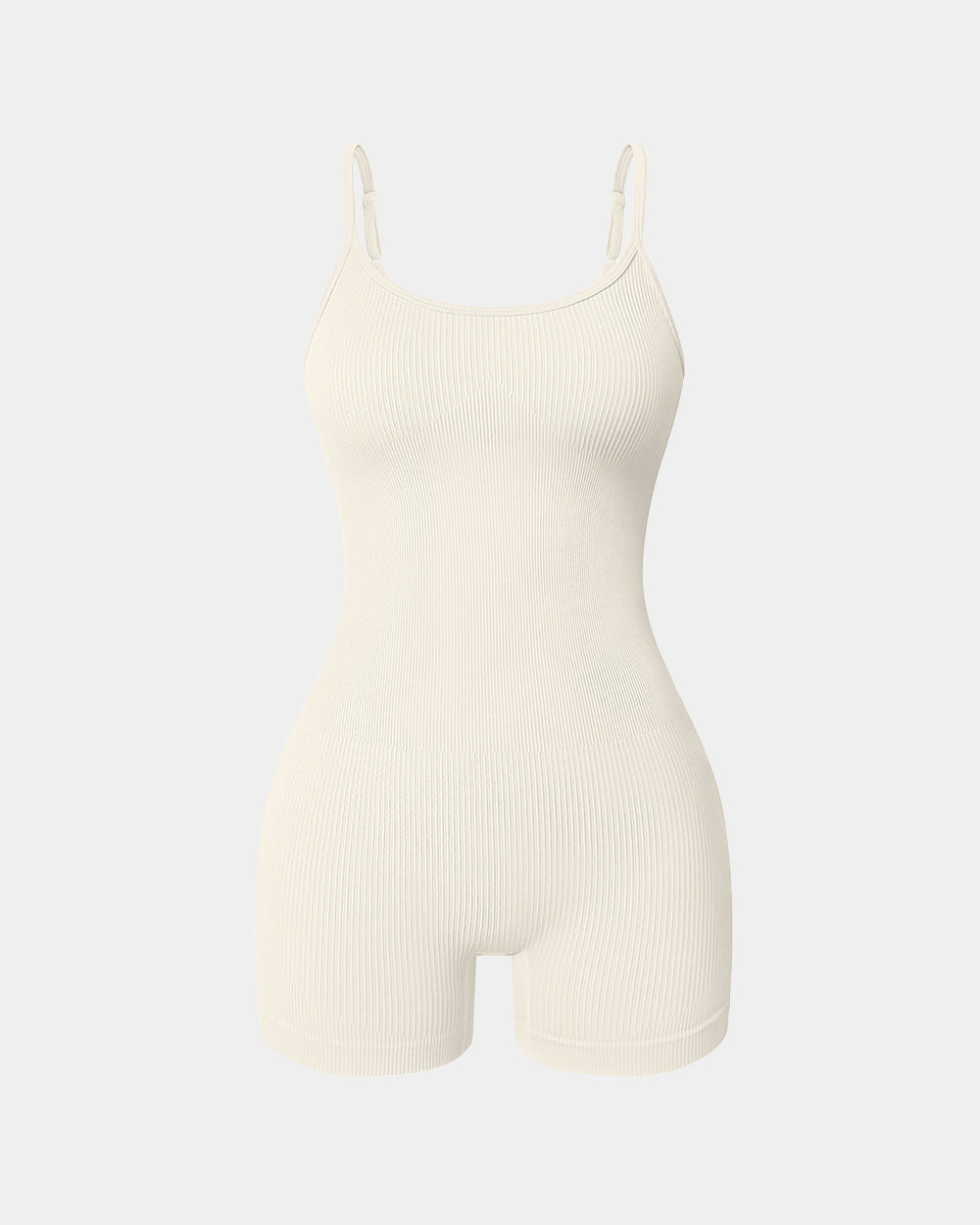 Ribbed Spaghetti Strap Exercise Romper