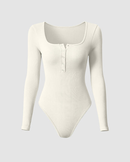 Long Sleeve Square Neck Bodysuits