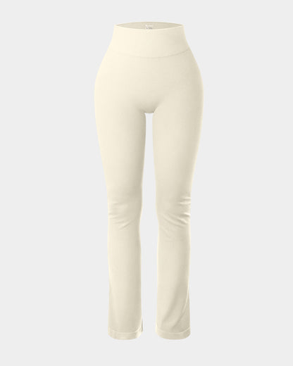 Ribbed Seamless Workout High Waist Athletic Straight Leggings