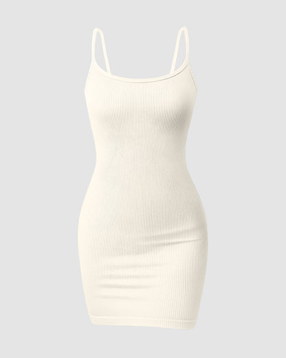 Ribbed Sleeveless  Strips  Dress
